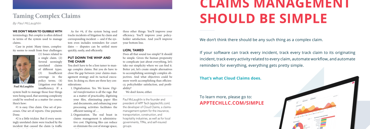 an advertisement for claims management should be simple